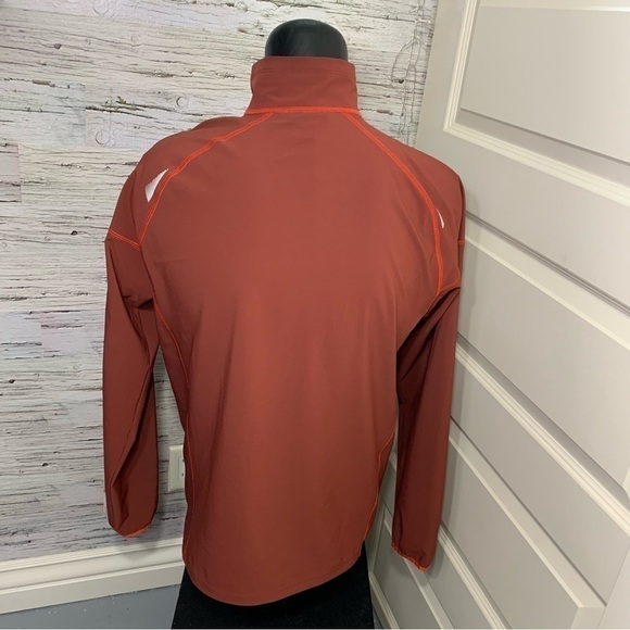 Eddie Bauer Active Zip Sweater Jacket Sz M Burnt Orange Brown Light Sports Top - Picture 7 of 15